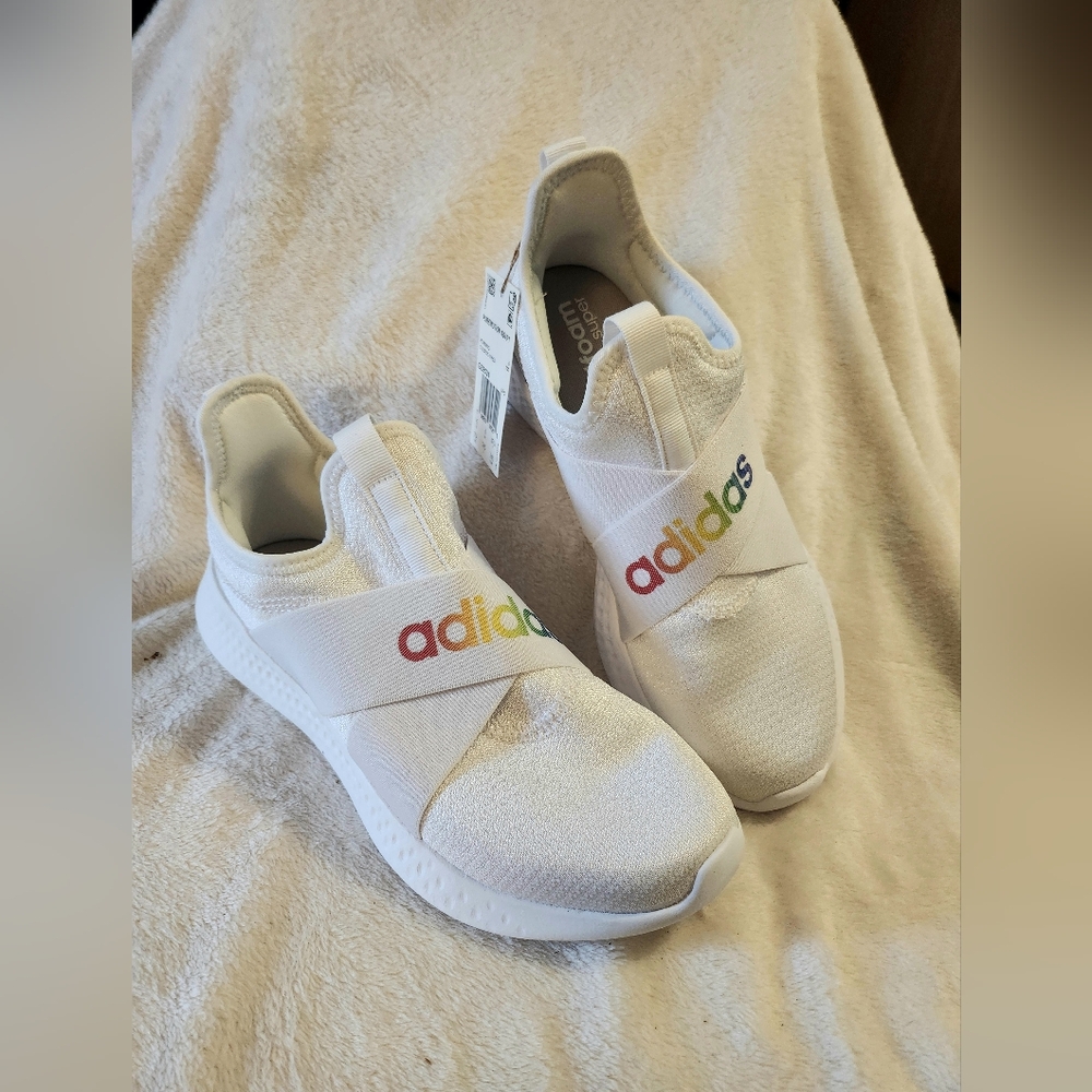 Adidas Cloudfoam Puremotion Adapt Slip On Shoe Rainbow Size 7.5